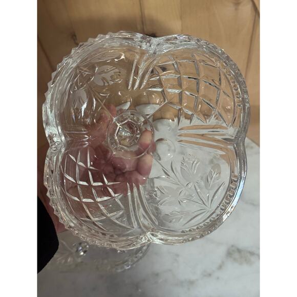 Vintage Cut Crystal Covered Footed Candy Dish - Picture 11 of 13